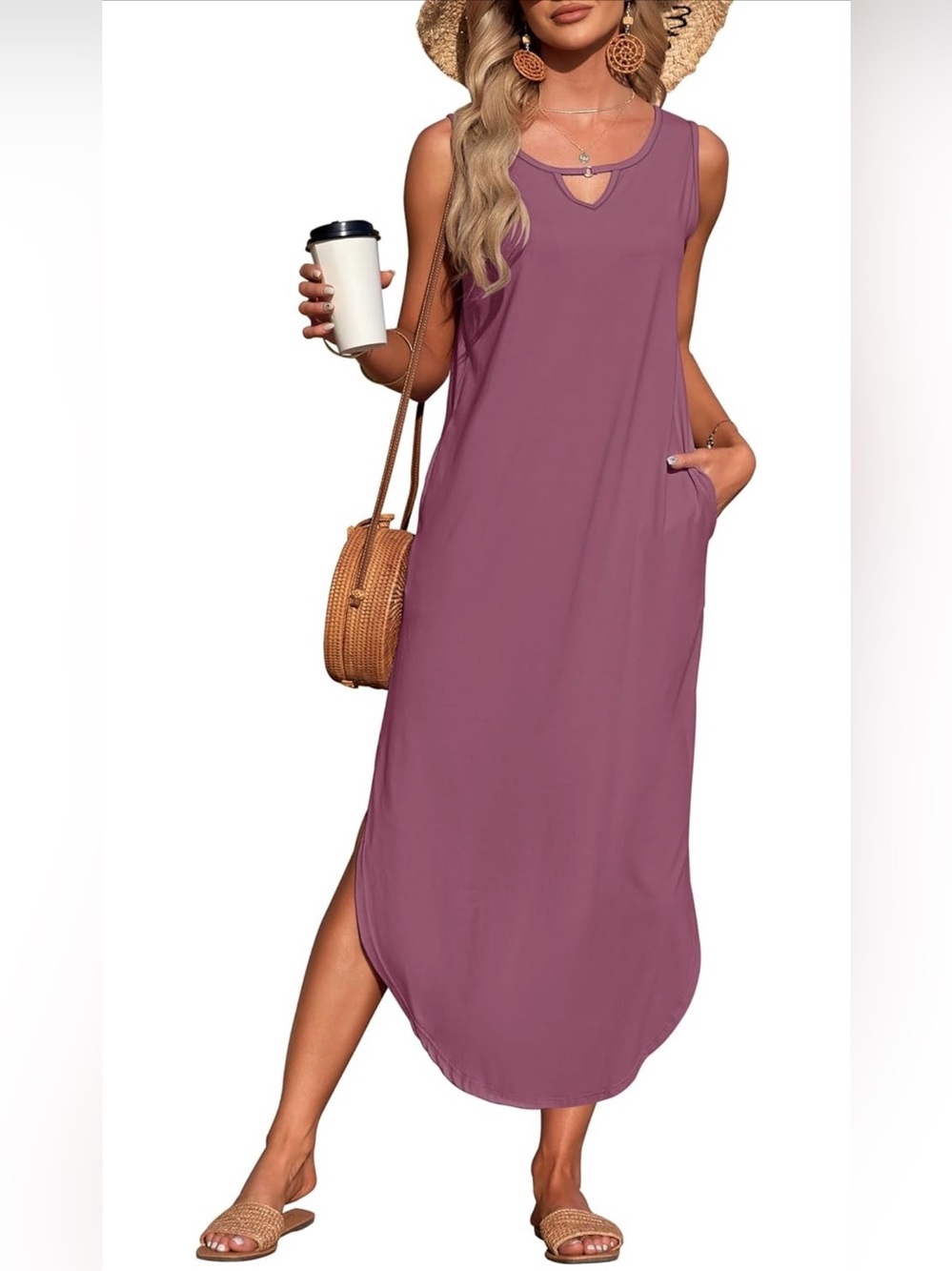 🆕 Women's Summer Maxi Sleeveless Split Dresses with Pockets
